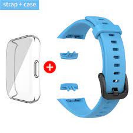 Bracelet de rechange en Silicone pour Huawei Band 6/6 Pro, avec protection plein écran en TPU, Honor Band 6