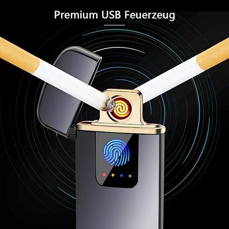 Briquet Électrique USB, Briquet Electrique Rechargeable USB, Commande Tactile, avec Points d'arc et Indicateur Puissance, Anti Vent Coupe-Vent Portable Briquet pour Cigarette/Bougie