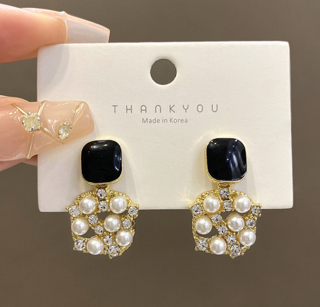 Boucle Noir à strass