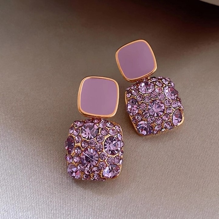 Boucle Lilas avec Strass