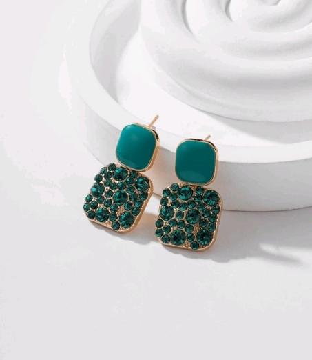 Boucle vert avec strass