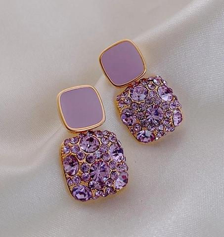 Boucle Lilas avec Strass