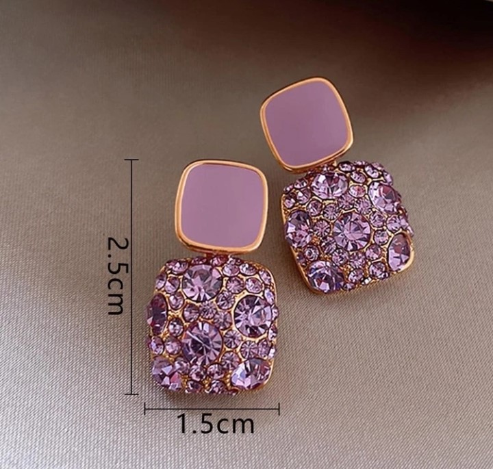 Boucle Lilas avec Strass