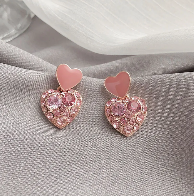 Boucle Rose avec Strass
