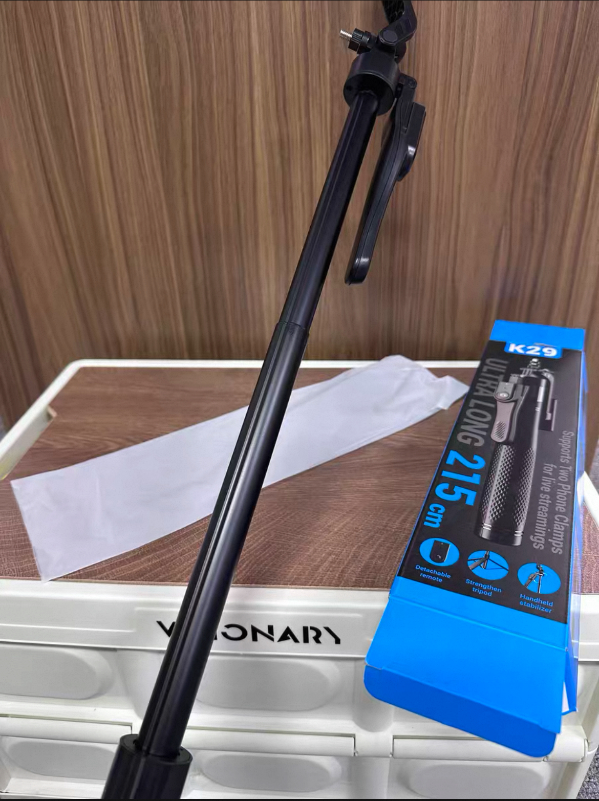 Trépied K29 – 2,15 m avec télécommande Bluetooth et support métal