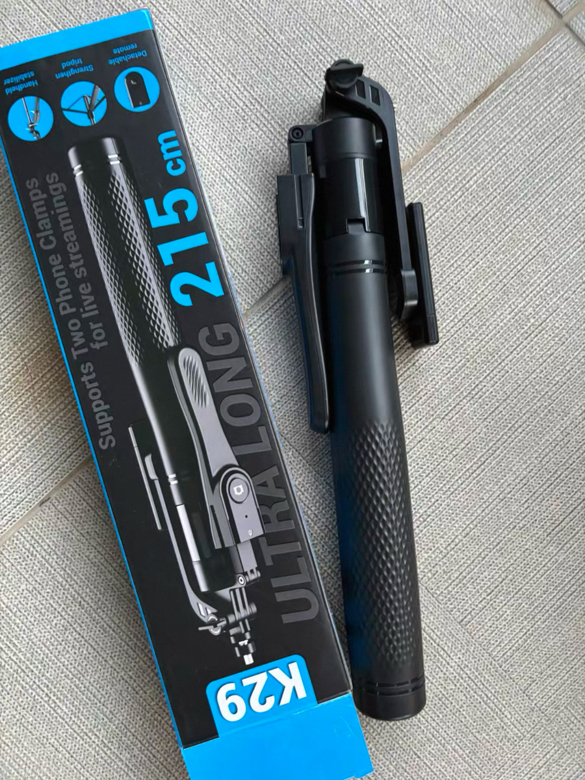 Trépied K29 – 2,15 m avec télécommande Bluetooth et support métal