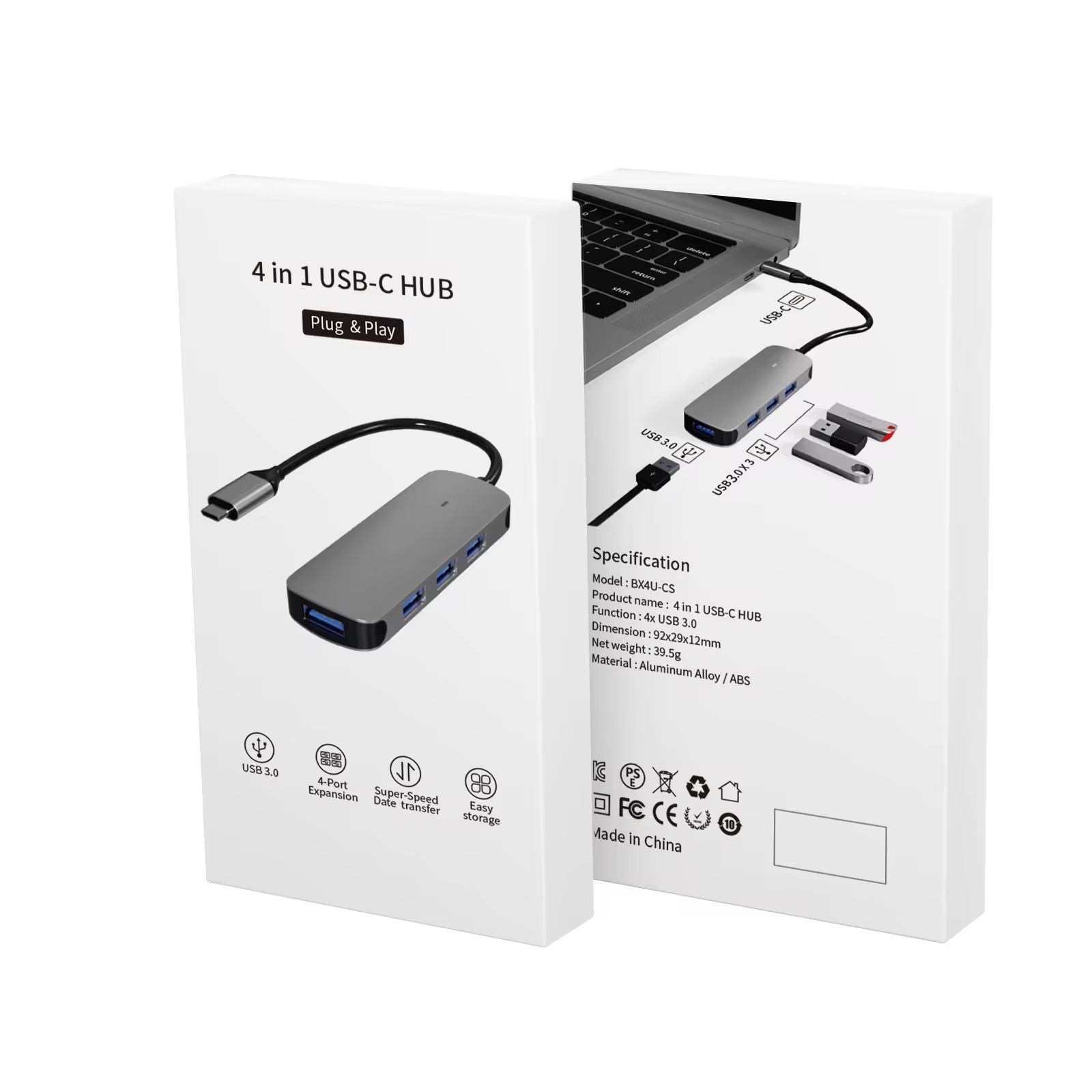 Hub USB-C 4 en 1