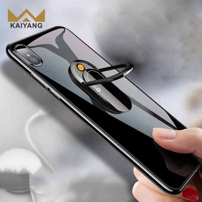 Support de téléphone portable avec anneau de maintien et recharge USB, allume-cigare rechargeable en gros