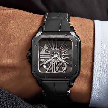Santos de Cartier Skeleton Strap in leather