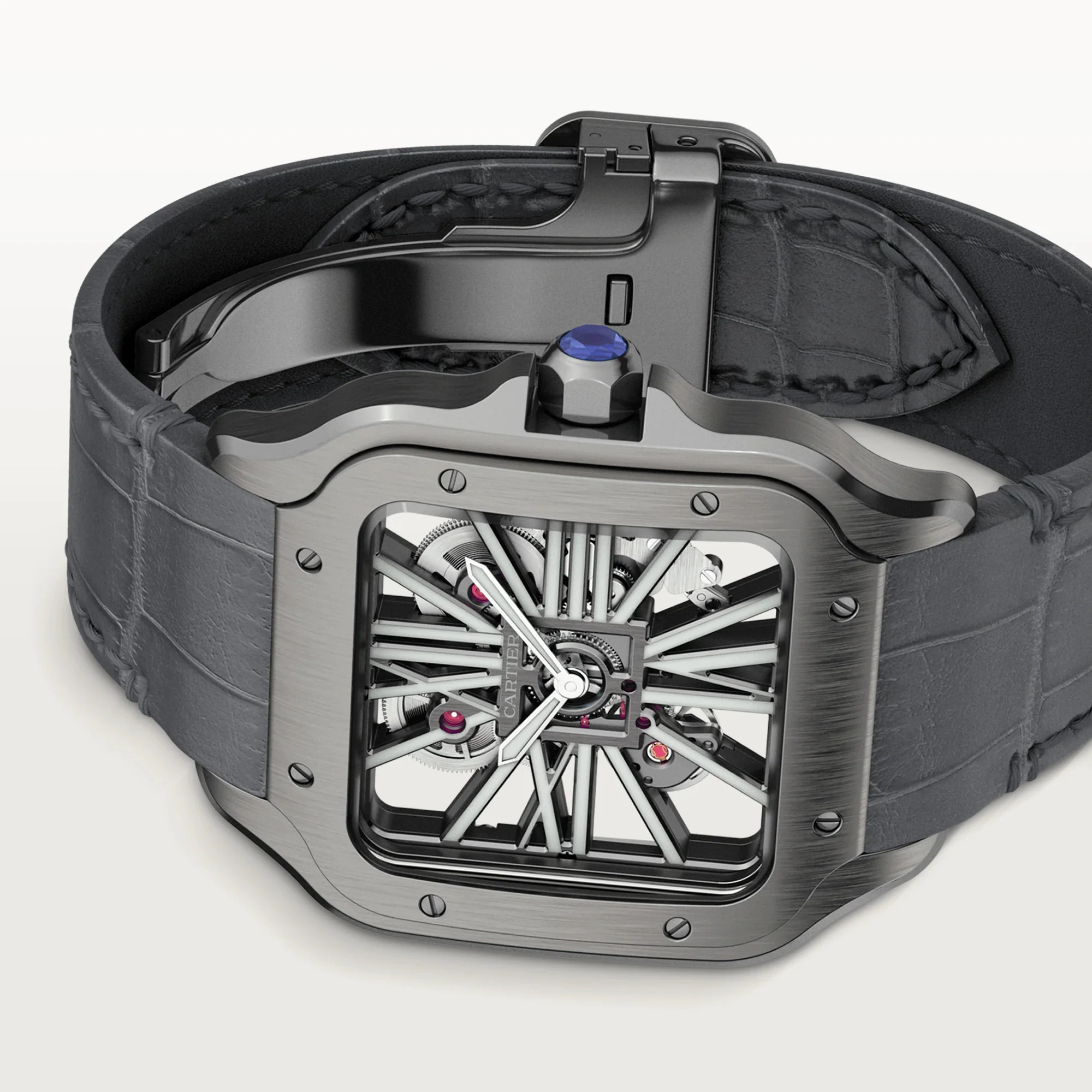 Santos de Cartier Skeleton Strap in leather