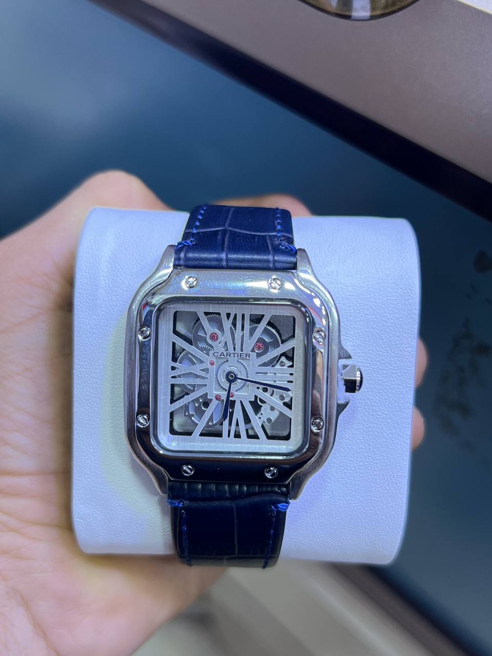 Santos de Cartier Skeleton Strap in leather