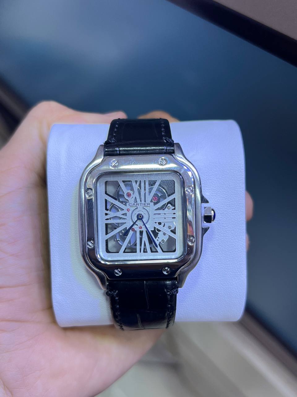 Santos de Cartier Skeleton Strap in leather