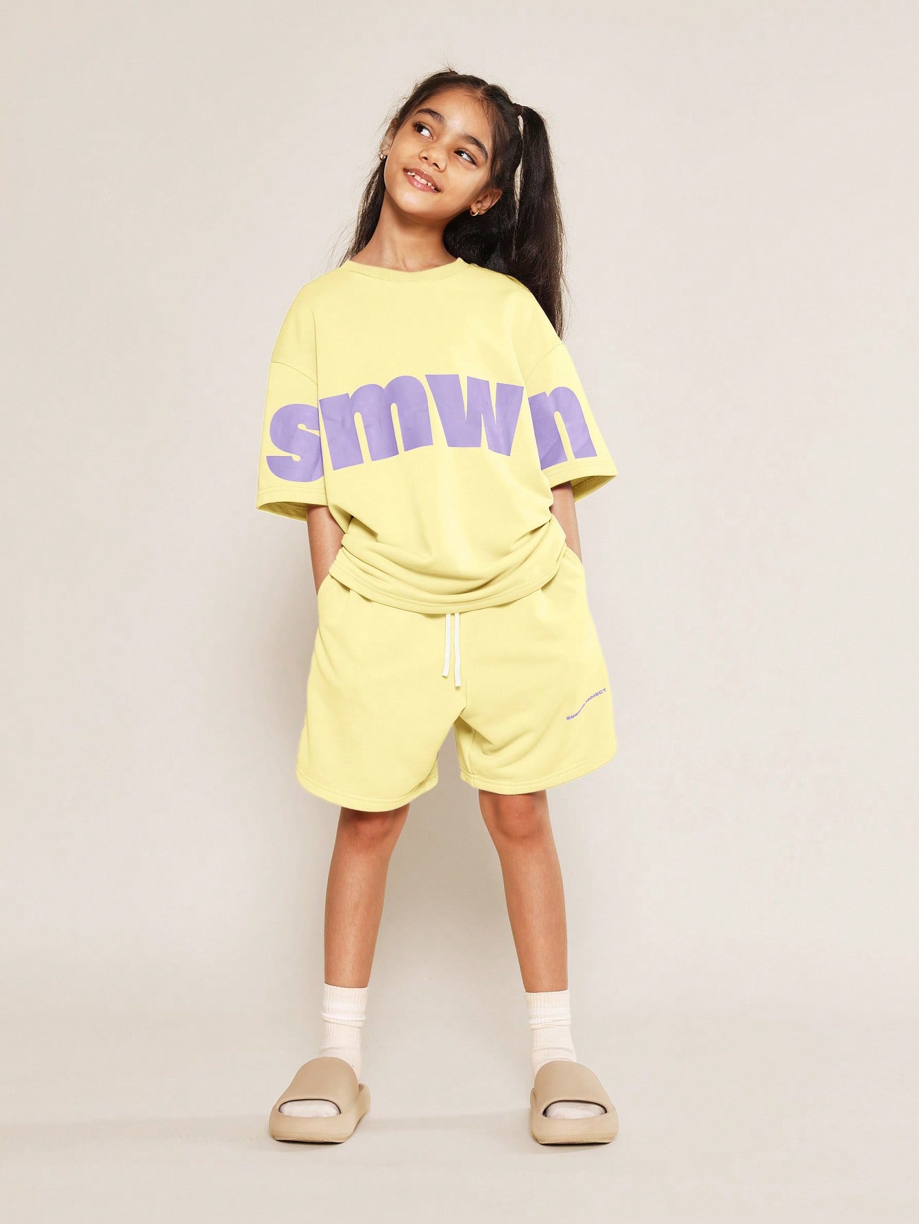 Ensemble t-shirt surdimensionné à imprimé lettre EN COTON | High Quality