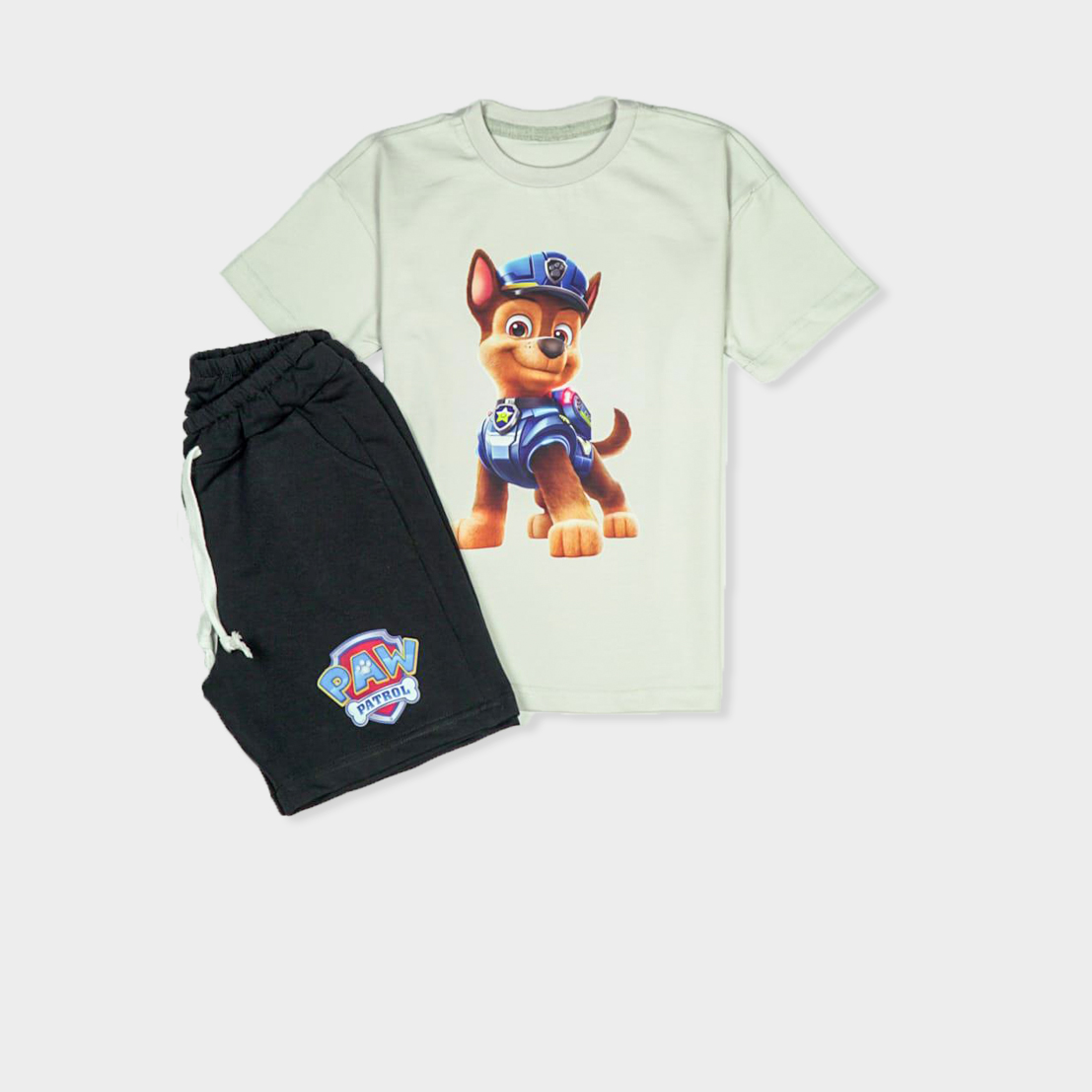 Aventurières Paw Patrol : Ensemble T-shirt Gris et Short Bleu Nuit