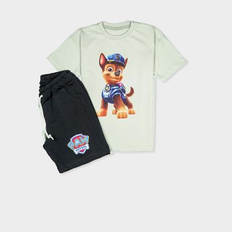 Aventurières Paw Patrol : Ensemble T-shirt Gris et Short Bleu Nuit