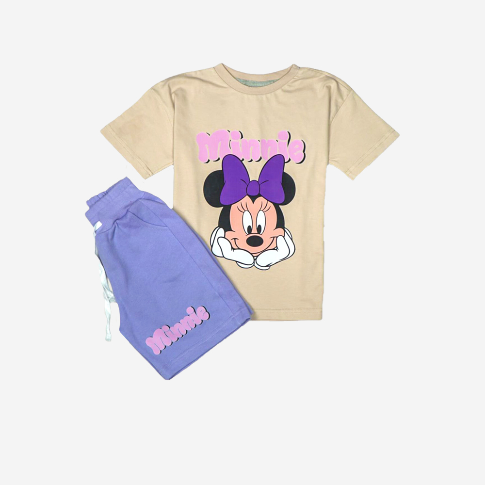 Ensemble T-shirt et Short Minnie Mouse : Élégance pour Filles