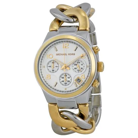 Michael Kors Montre Femme Twist Chain Chronographe Cadran Blanc - Mk3199
