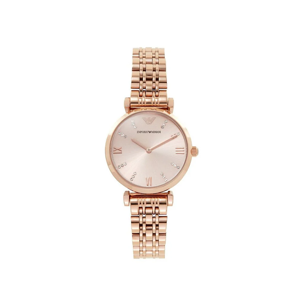 Montre Emporio Armani T-Bar Gianni Avec Cadran En Or Rose Et Bracelet En Acier Or Rose Pour Femme - AR11059