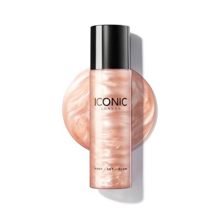 ICONIC LONDON Prep-Set-Glow | Spray hidratante, fijador y brillante, fórmula 3 en 1 para un acabado radiante y luminoso.