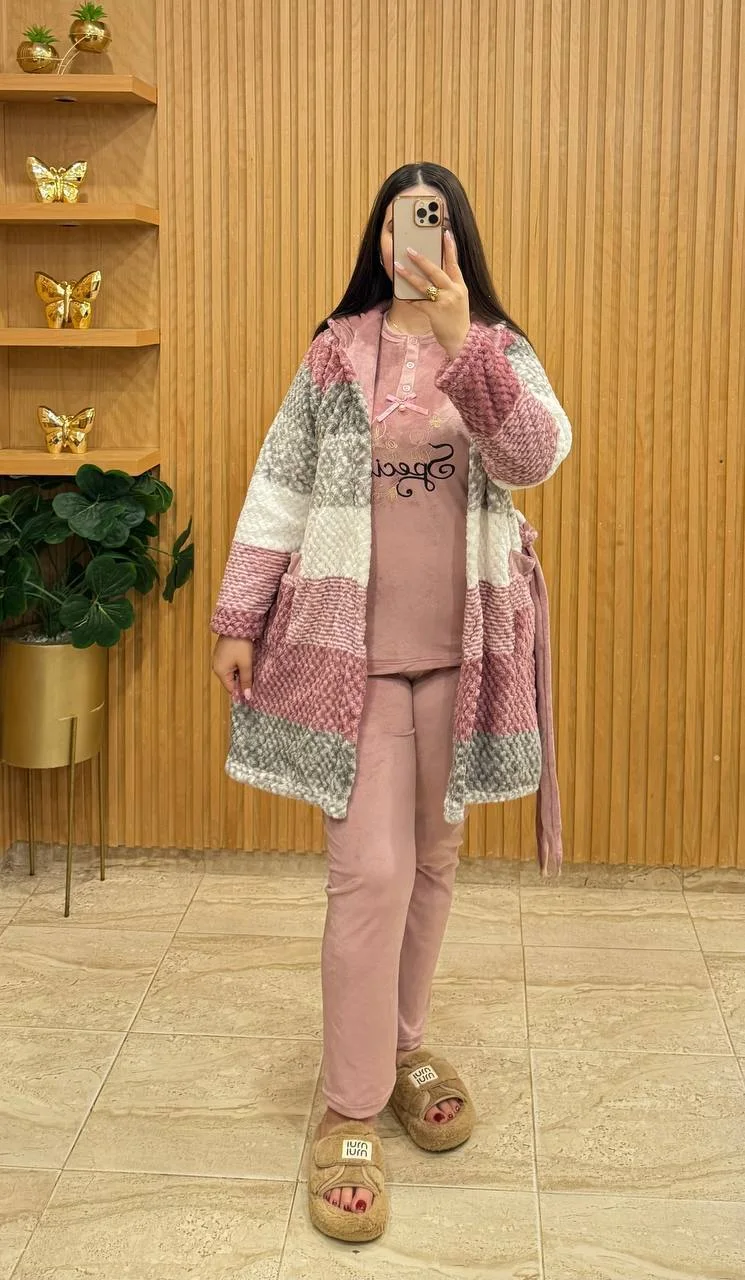 طقم بيجامة من 3 قطع