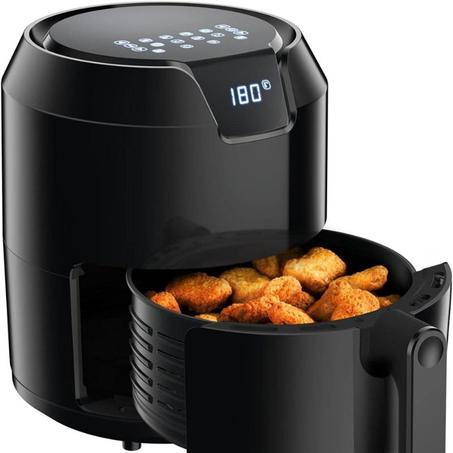 مقلاة هوائية تيفال بسعة 0.8 كجم4.2 لتر للقلي والخبز والشواء والتحميص تعمل بتردد 60 هرتز فقط مع شاشة رقمية وهيكل بلاستيكي - EY401840، أسود، 4.2 ليتر، 1500.0 واط