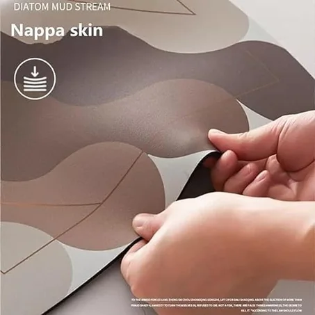 دواسة حمام فائقة الامتصاص وسريعة الجفاف  ومضادة للانزلاق، ومناسبة لمدخل الباب, جلد