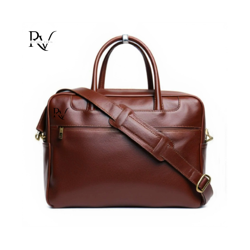 Sac en cuir de vachette Marron à bandoulière