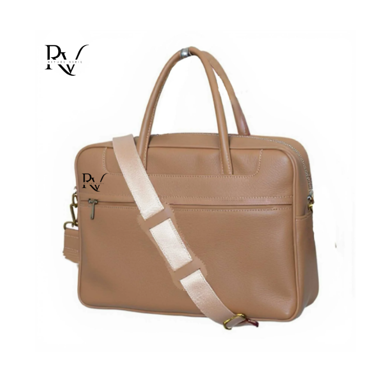 Sac en cuir de vachette Beige à bandoulière