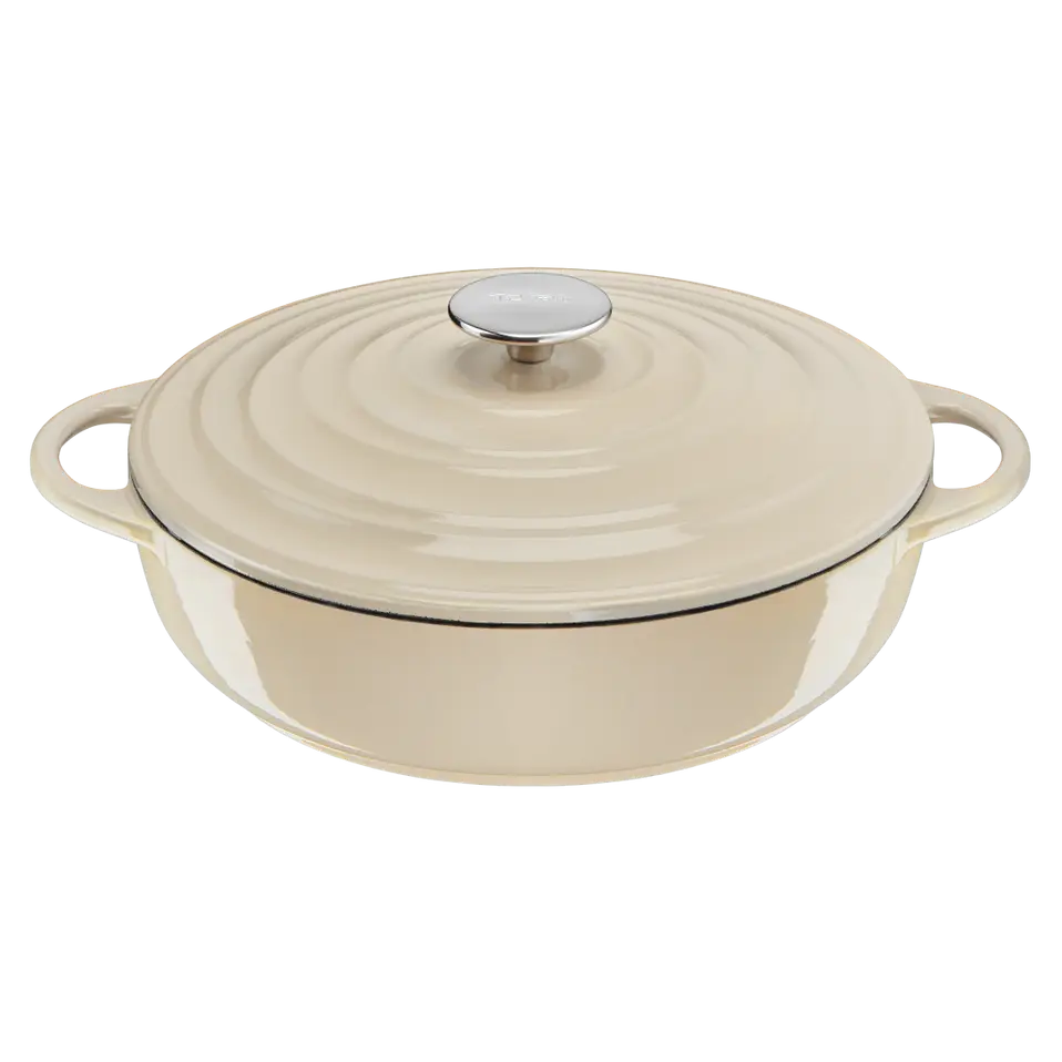CASSEROLE FAITOUT PEU PROFOND 28CM FONTE LOV -BEIGE
