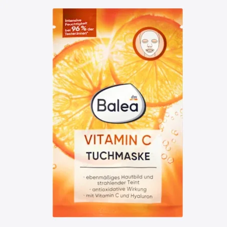 إشراقة ونضارة فورية Balea Masque en tissu à la vitamine C, 1 pièce