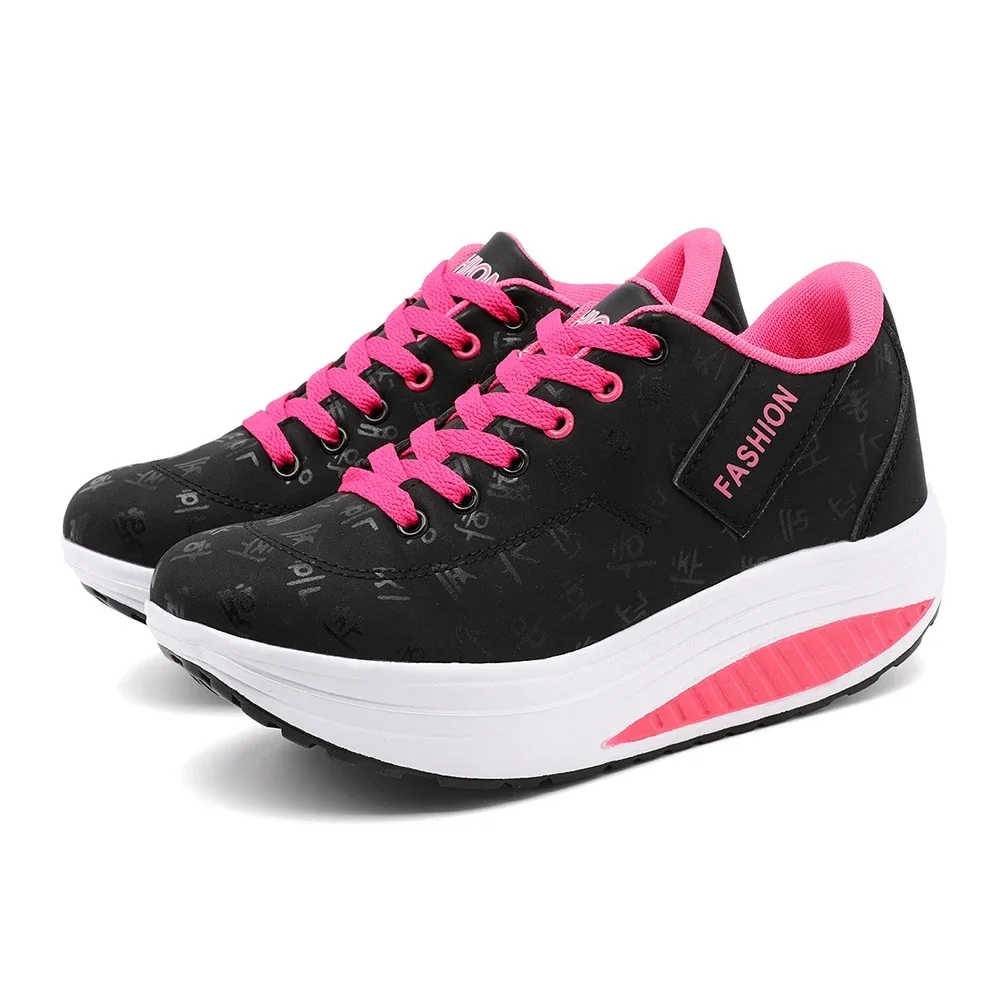 Chaussures de sport décontractées à plateforme compensée pour femmes