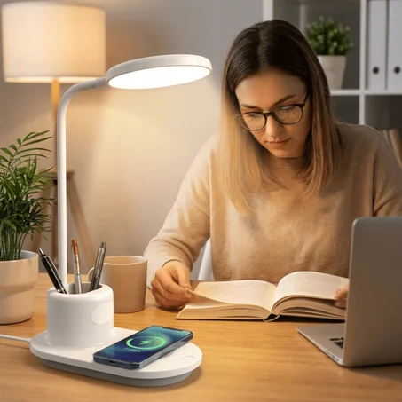 مصباح الطاولة مع شاحن لاسلكي-Table Lamp With a Wireless Charger