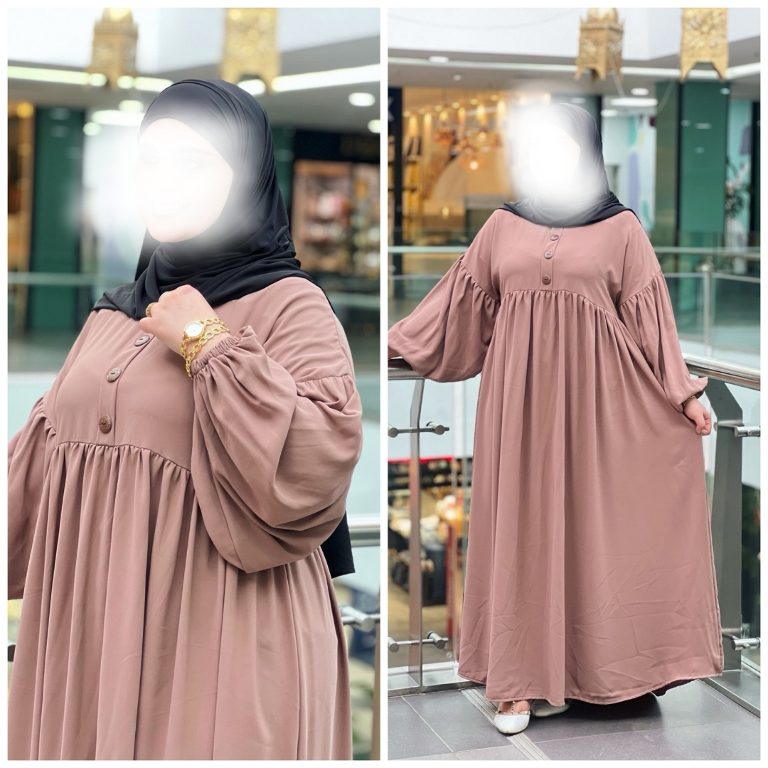 عباية صدفة ثوب كريب روزا +  التوصيل سريع