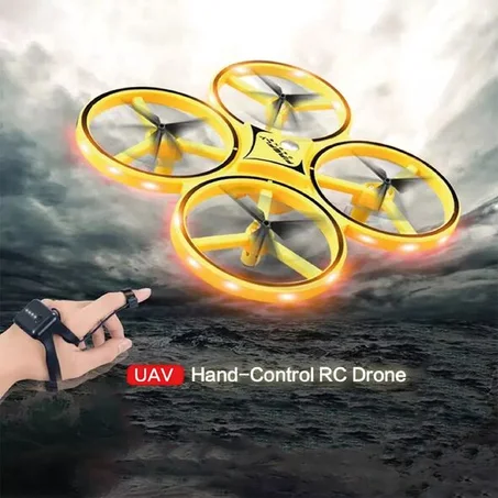 الطائرة الرباعية الذكية بسوار ذكي للتحكم عن بعد و مستشعر للصدمات Mini Quadcopter Infrared Induction Hand Control Drone
