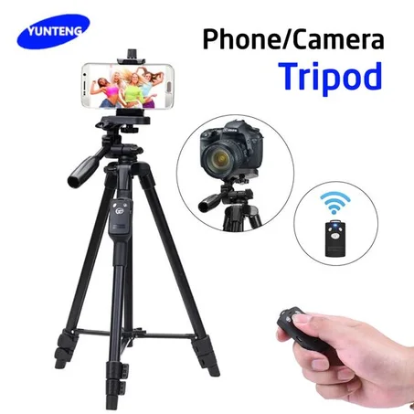 حامل تيليسكوبي ثلاثي القوائم عالي الجودة لالتقاط صور احترافية مناسب للهواتف و الكاميرات Tripied Pour Smartphone et Camera VCT5208 [CLONE]