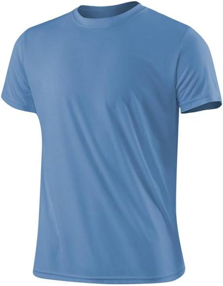 تيشيرت رياضي سريع الجفاف بقبة دائرية ضيقة للرجال، تي شيرت رياضي بأكمام قصيرة للجري وصالة الألعاب الرياضية