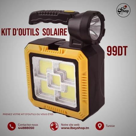 kit outils de bricolage  portable chargeur et lamp