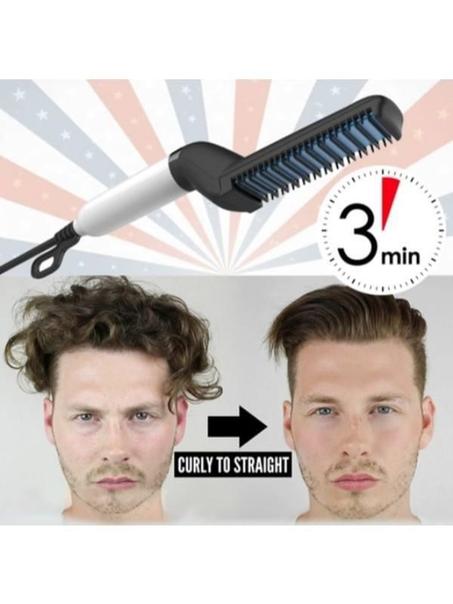 جهاز الكتروني حراري لتصفيف وتمليس شعر الرأس واللحية للرجال