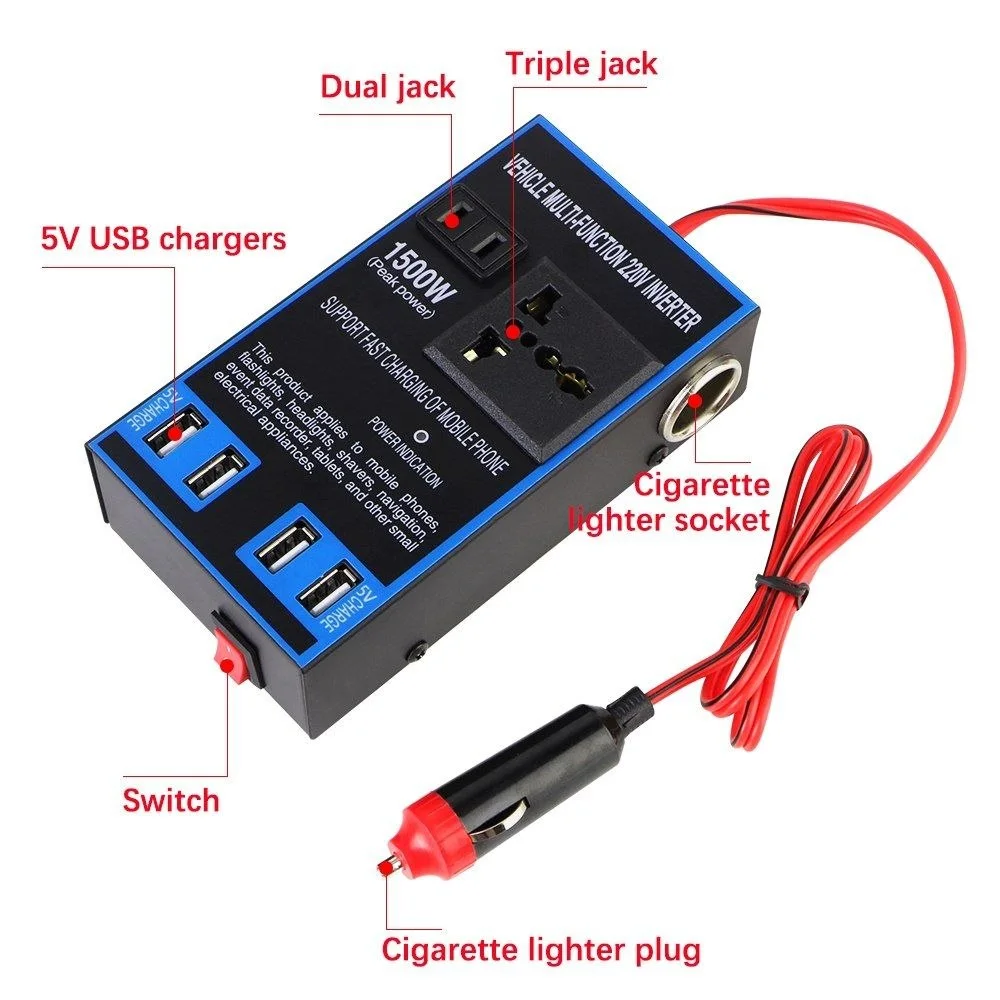 Onduleur universel محول طاقة للسيارة 2000W
