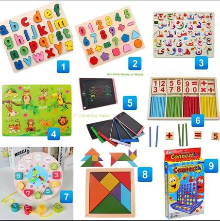 Pack de 9 jouets educatifs pour une education precoce des enfants
