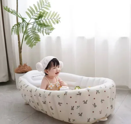 🧸 حوض استحمام ومسبح قابل للنفخ للأطفال 👶💦
