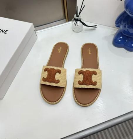 CELINE LYMPIA MULE EN EN RAPHIA