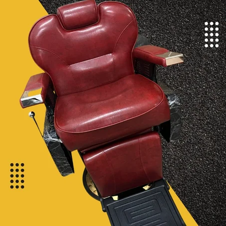 Chaise de coiffeur homme ROUGE