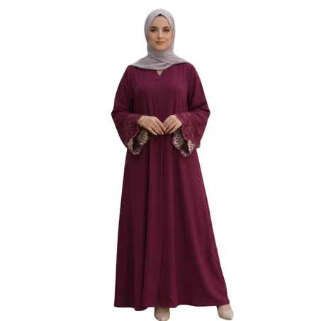 عباية وردة ستراس توب زوم