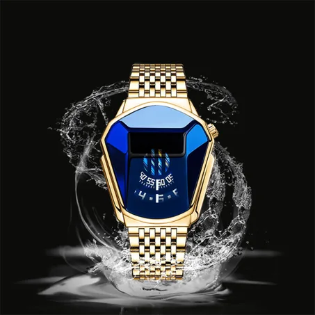 ساعة الجوهرة المعدنية - ذهبي - فضي