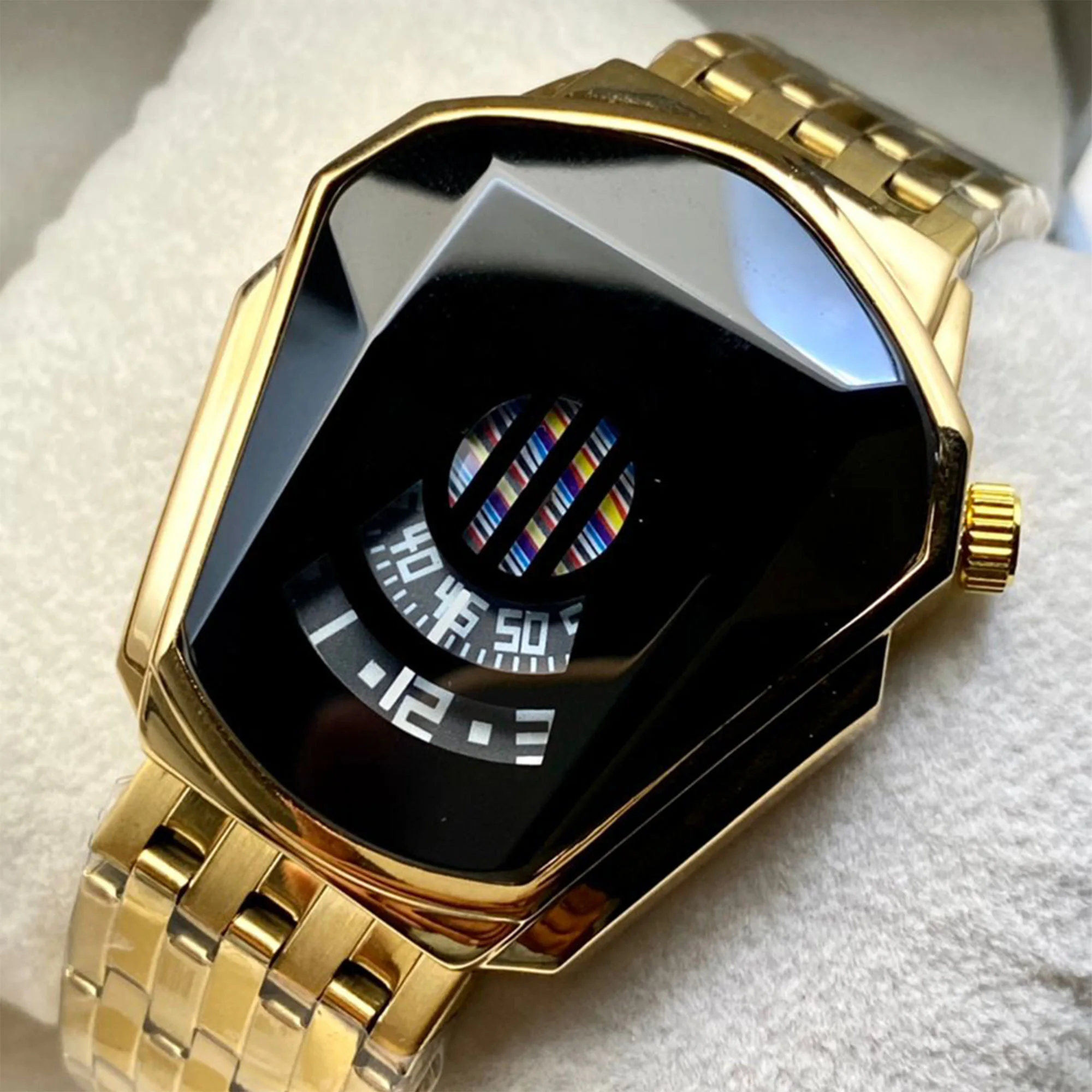 ساعة الجوهرة المعدنية - ذهبي - فضي