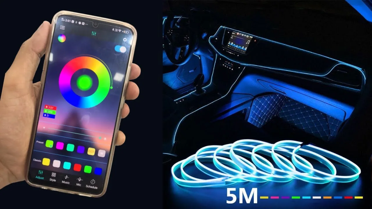 إضاءات داخلية للسيارة RGB بتطبيق