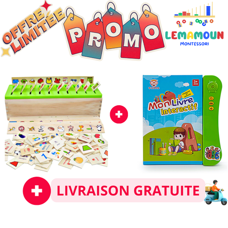 Pack Livre Interactif Français-Anglais et Boîte Montessori