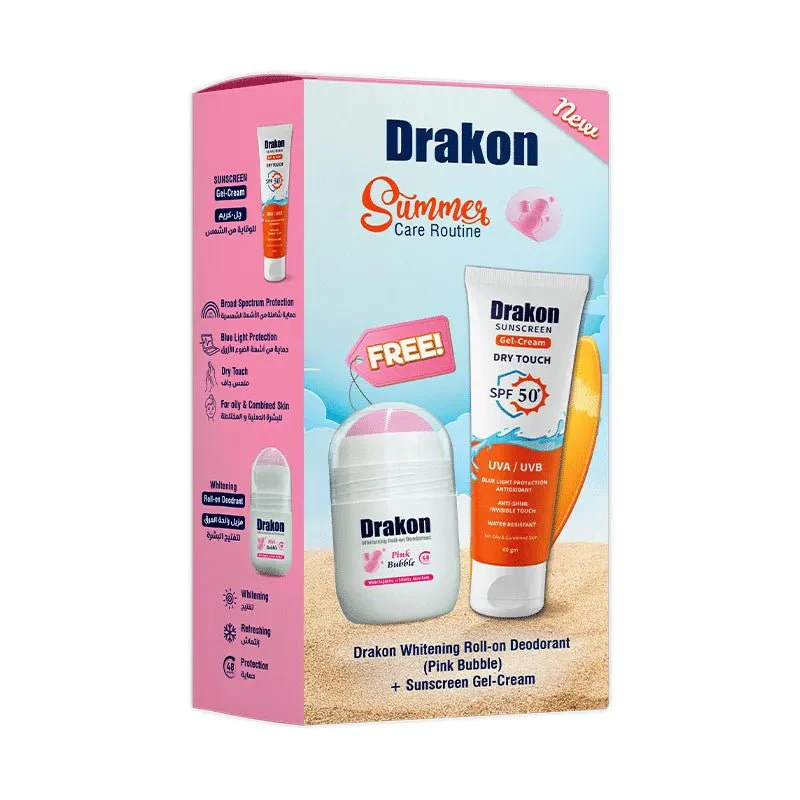 Drakon sunscreen gel-cream 60 gm + roll on pink bubble offer