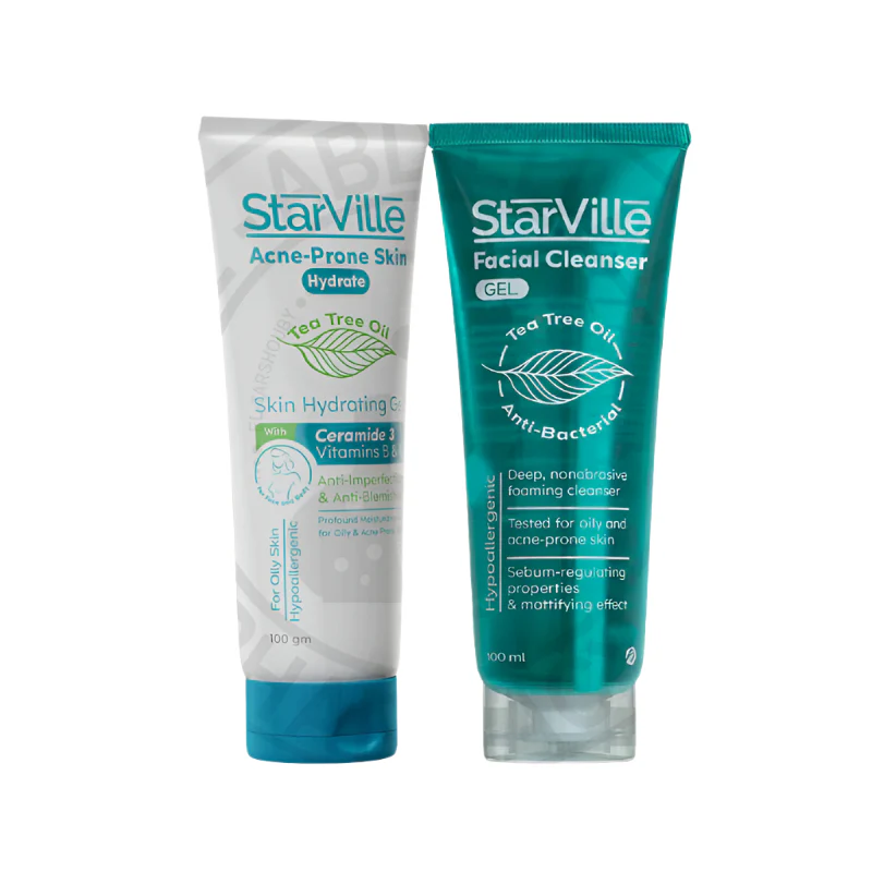 StarVille Facial Cleanser100ml & StarVille Acne-Prone Skin Hydrate 100ml Offer
